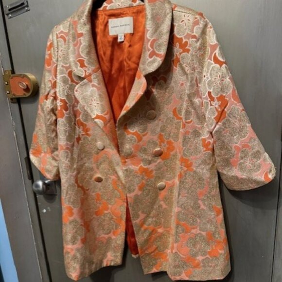 Vintage Silk Brocade Gold Floral Double Breasted Coat / Jacket (1960’s inspired) - Picture 8 of 16